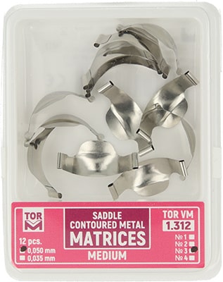 Saddle Contoured Metal Matrices medium1.312 12 pcs №3 (0.050mm) -TOR V M -Russia
